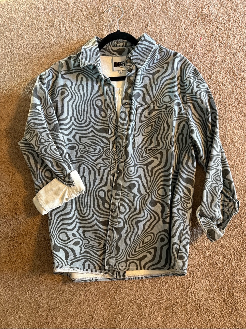 The Ragged Priest Blue Swirl Pattern Jacket